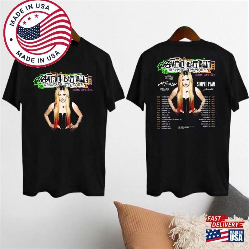 Avril Lavigne Tour Shirt Greatest Hits Fan T-Shirt Unisex 2 Sided
